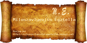 Miloszavlyevits Esztella névjegykártya